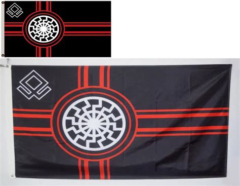 Astany Kreigsmarine Odal Rune Sonnenrad Flag With Black Sun 3X5FT ...