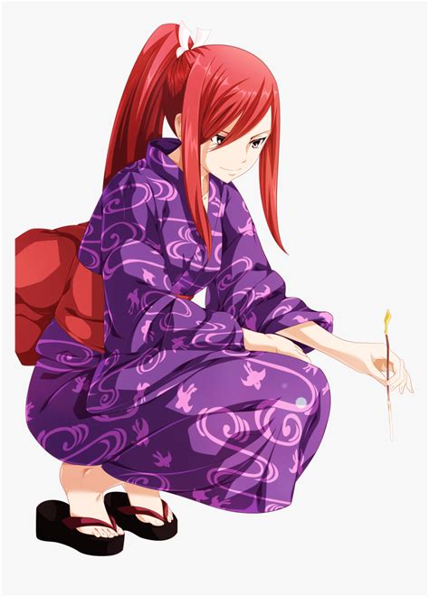 Fairy Tail Erza Scarlet , Png Download - Erza Wearing Traditional Clothes, Transparent Png - kindpng