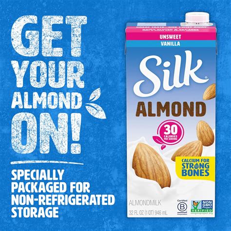 Buy Silk Almond Milk, Unsweetened Vanilla, 32 Fluid Ounce (Pack of 6 ...