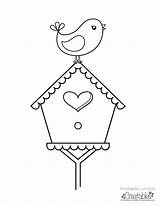 Birdhouse Coloring Page  Home sketch template