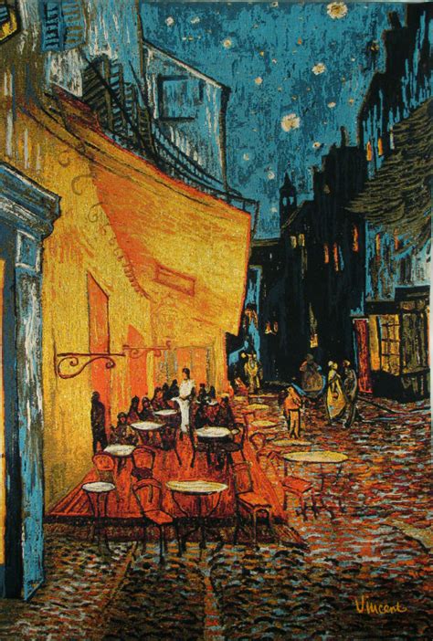 Cafe Terrace at Night - The Tapestry House - Jacquard Woven Tapestries