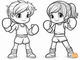 Boxing Coloring Page For Kids  Free Printable Champions sketch template