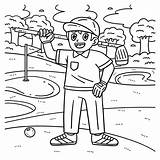 Premium Vector  Golf Golfer With A Club Isolated Coloring Page sketch template