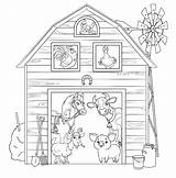 Farm Barn With Animals coloring Page  Free Printable Coloring Pages sketch template