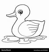 Cartoon cute duck coloring Page Royalty Free Vector Image sketch template
