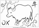 An ox Is Standing In The Sky With Clouds And Crosses On Its Back As If It sketch template