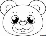 Easy Bear Face Coloring Page  Drawing Guides sketch template
