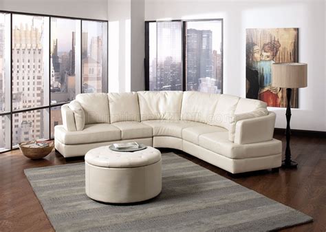 503103 Landen Sectional Sofa in Cream Bonded Leather by Coaster