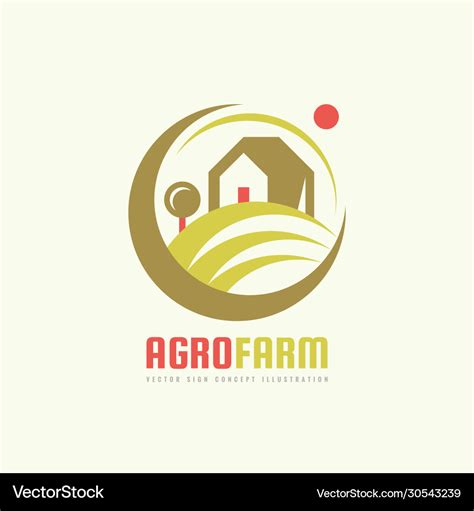 Agro farm - logo template concept organic Vector Image