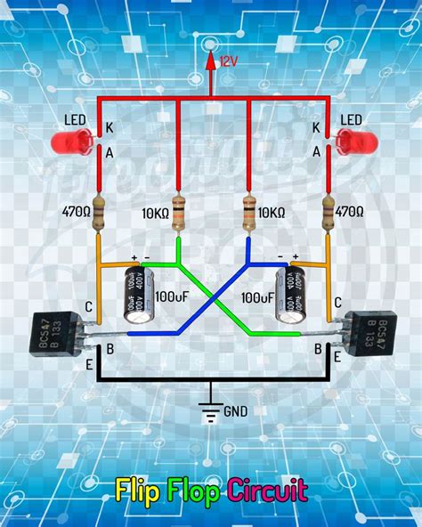 Flip Flop Circuit. | Electronic circuit projects, Electronics projects, Electronic circuit design