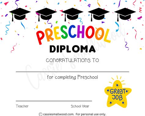 Preschool Graduation Certificate Free Printable - prntbl.ieolayaherrera ...