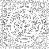 Coloring Page Celtic Symbols  Knot And Triskelion Circles sketch template
