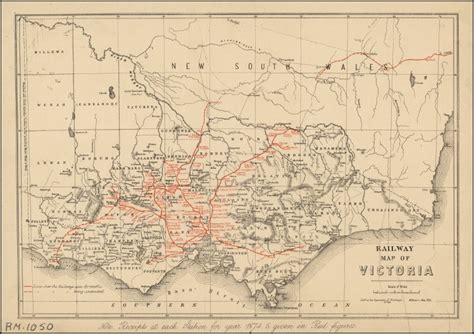 Victorian Railways Map 1874 Flat Poster - Maps, Books & Travel Guides