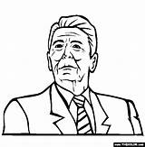 Coloring Reagan Ronald Pages Caricature Drawing Sketch Page sketch template