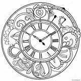 Clock Coloring Page 28084 22202 sketch template