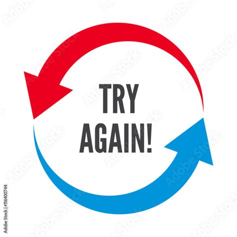 "Try again, two rounded arrows following each other" Stock image and ...