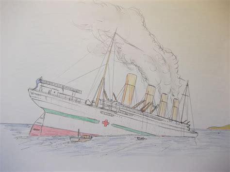 HMHS Britannic - sinking by MJBTB-3 on DeviantArt