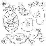 Cute fruits Doodle coloring page Vector Illustration 24272814  sketch template