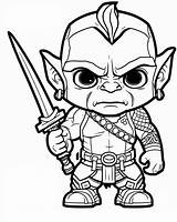 Orc Coloring Pages  Fantasy Creatures sketch template
