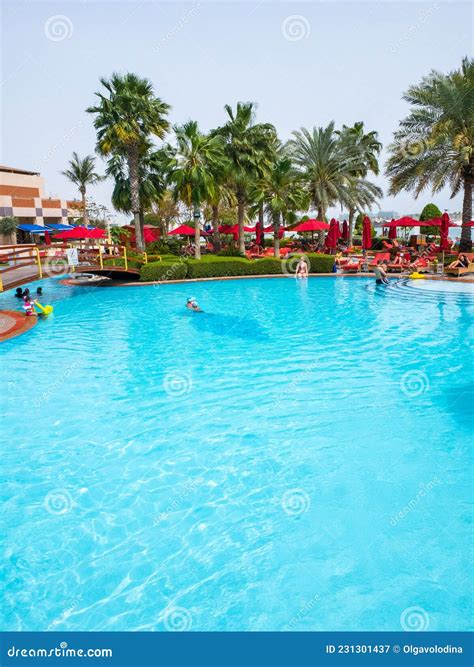 Abu Dhabi, UAE - April 1. 2019. Swimming Pool on Khalidiya Palace ...