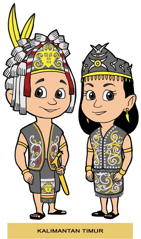 Mewarnai Baju Adat Dayak Kalimantan Tengah Suku - IMAGESEE