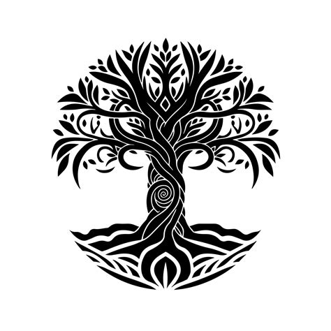 Intricately designed Celtic tree of life symbol in monochrome. Versatile vector illustration ...