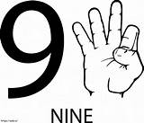 Sign Number 9 coloring Page sketch template