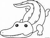 Crocodile Cute Animal Coloring Page Printable sketch template