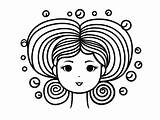 Simple Hair Coloring Page For Kids  sketch template