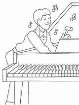 Happy Man Playing Piano coloring Page  Download Print Or Color Online sketch template