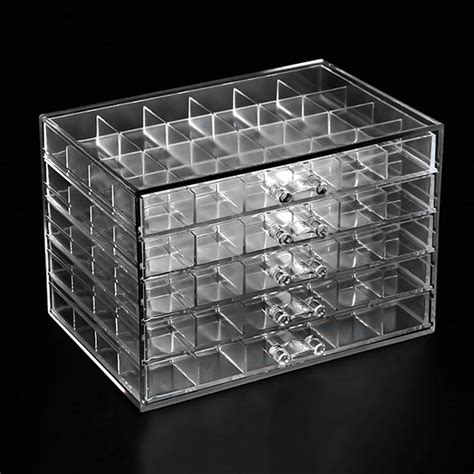 5 Layers Drawer Clear Acrylic Storage Box Nail Polish Rack Makeup Organizer Make Up Organizer ...