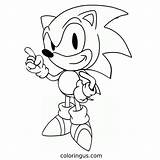 Classic Sonic Coloring Page Free Printable PDF sketch template