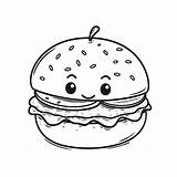 Hamburger Bun Coloring Page sketch template