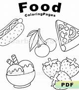 Food Coloring Pages Pizza Book Burger Cake  sketch template