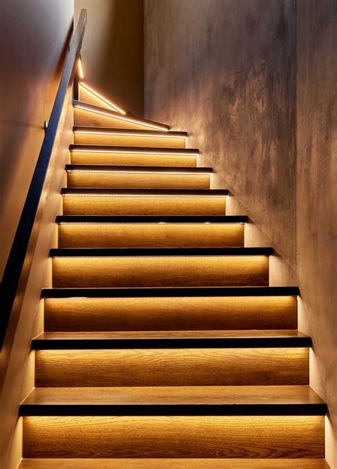 Stairs With Hidden LED Lighting Illuminate The Staircase Inside This New Home - Architecture ...