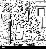 Shepherd And Sheep Coloring Page Pages sketch template