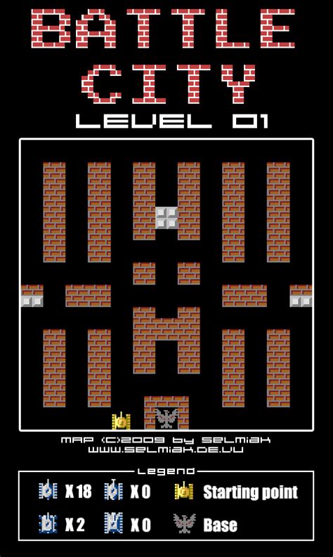 Battle City Level 01 Map NES Nintendo Entertainment System