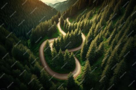 Premium AI Image | A winding road in the mountains