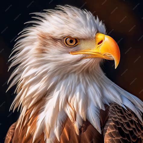 Premium AI Image | a bald eagle with a yellow beak and a white beak