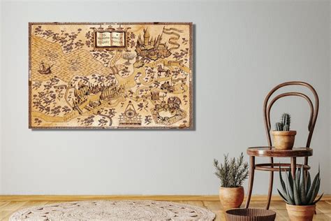 Wizarding World Map World Map Decor Map Artwizarding World - Etsy