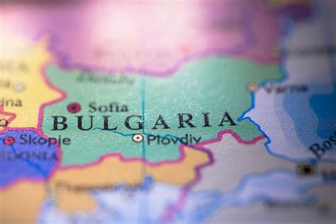 Geographical Map Location of Country Bulgaria in Europe Continent on Atlas Stock Image - Image ...