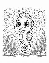 Free Seahorse Coloring Pages For Kids sketch template