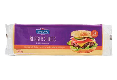 Emborg Burger Slice Cheese Colour 84's