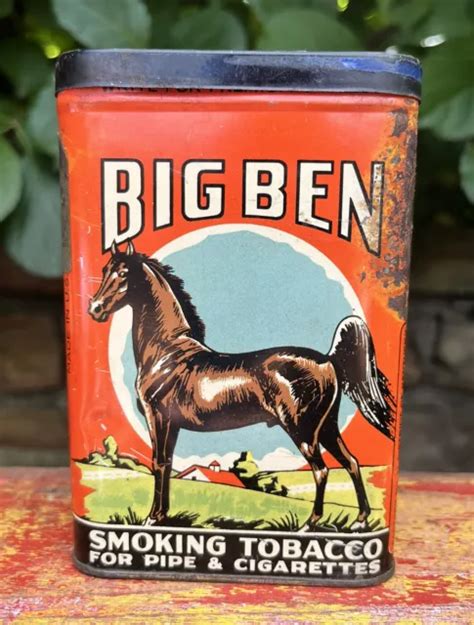 ANTIQUE BIG BEN Smoking Tobacco Vertical Pocket Tin Specimen Version Kentucky £71.10 - PicClick UK