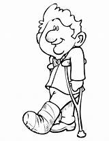 Crutches Coloring Pages sketch template