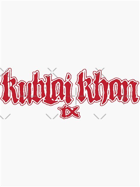 "Kublai Khan TX Band text illustration designs " Sticker for Sale by ...