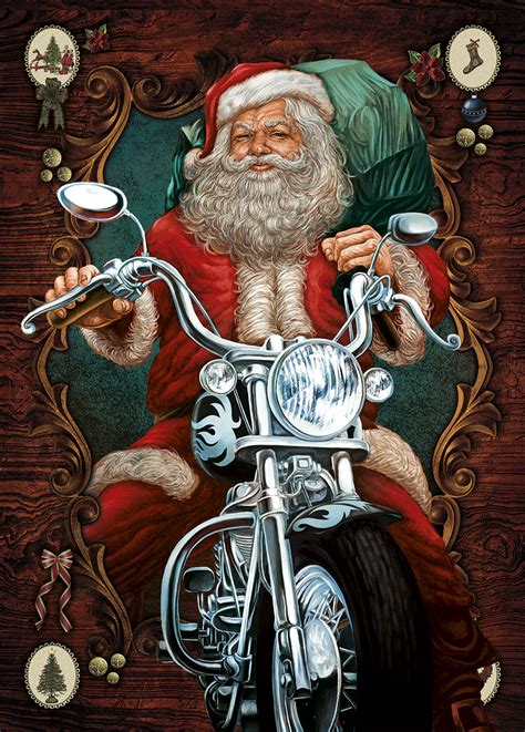 Santa Claus greeting cards – Biker Santa – Unique gift shop London