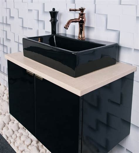 Buy Stainless Steel Bathroom Vanity in Black With Counter Top Wash ...