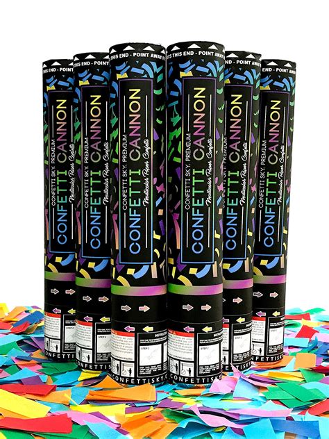 Buy Confetti Sky [6 Pack] 12 Inch Confetti Cannons | Multicolor ...