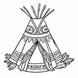 Decorated Teepee With Feathers Coloring Page  Pagescom sketch template